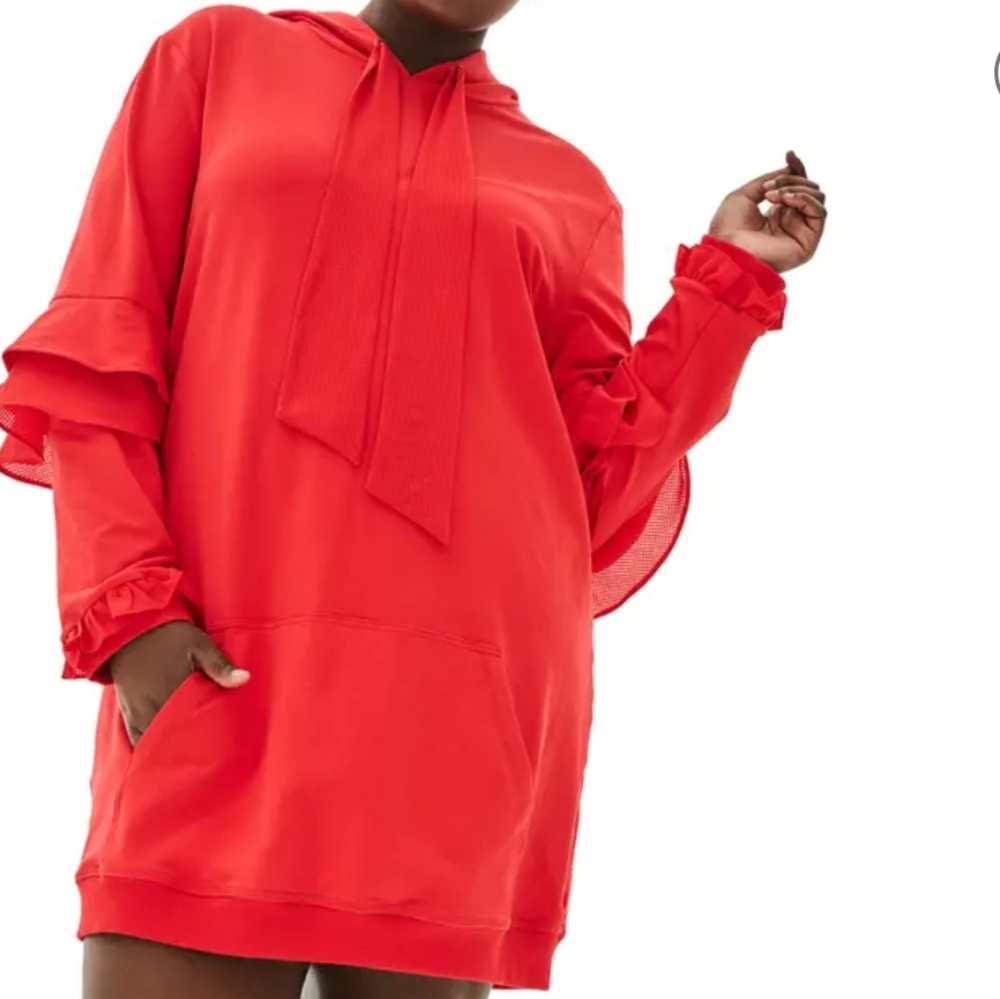 Snap Dragon Red Hoodie Dress